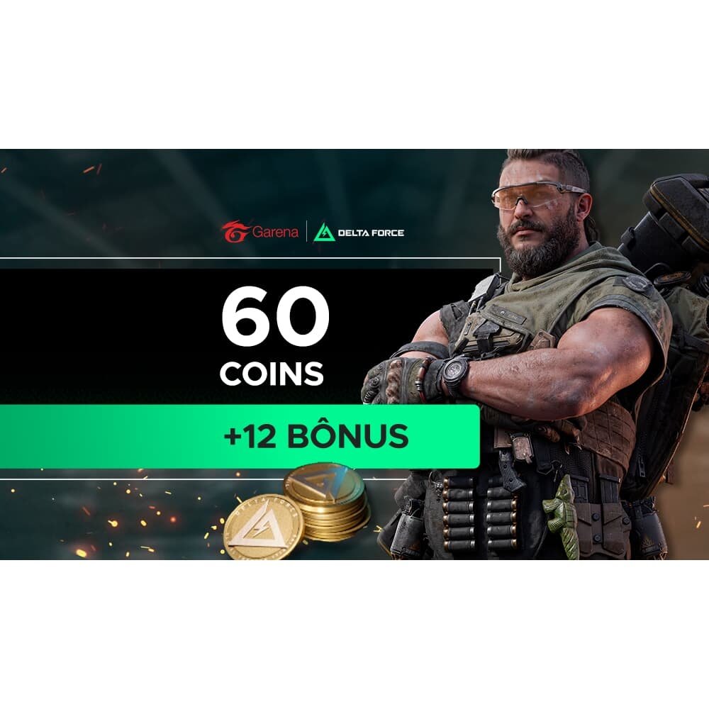 Garena Delta Force - 60 Delta Coins + Bônus de 12