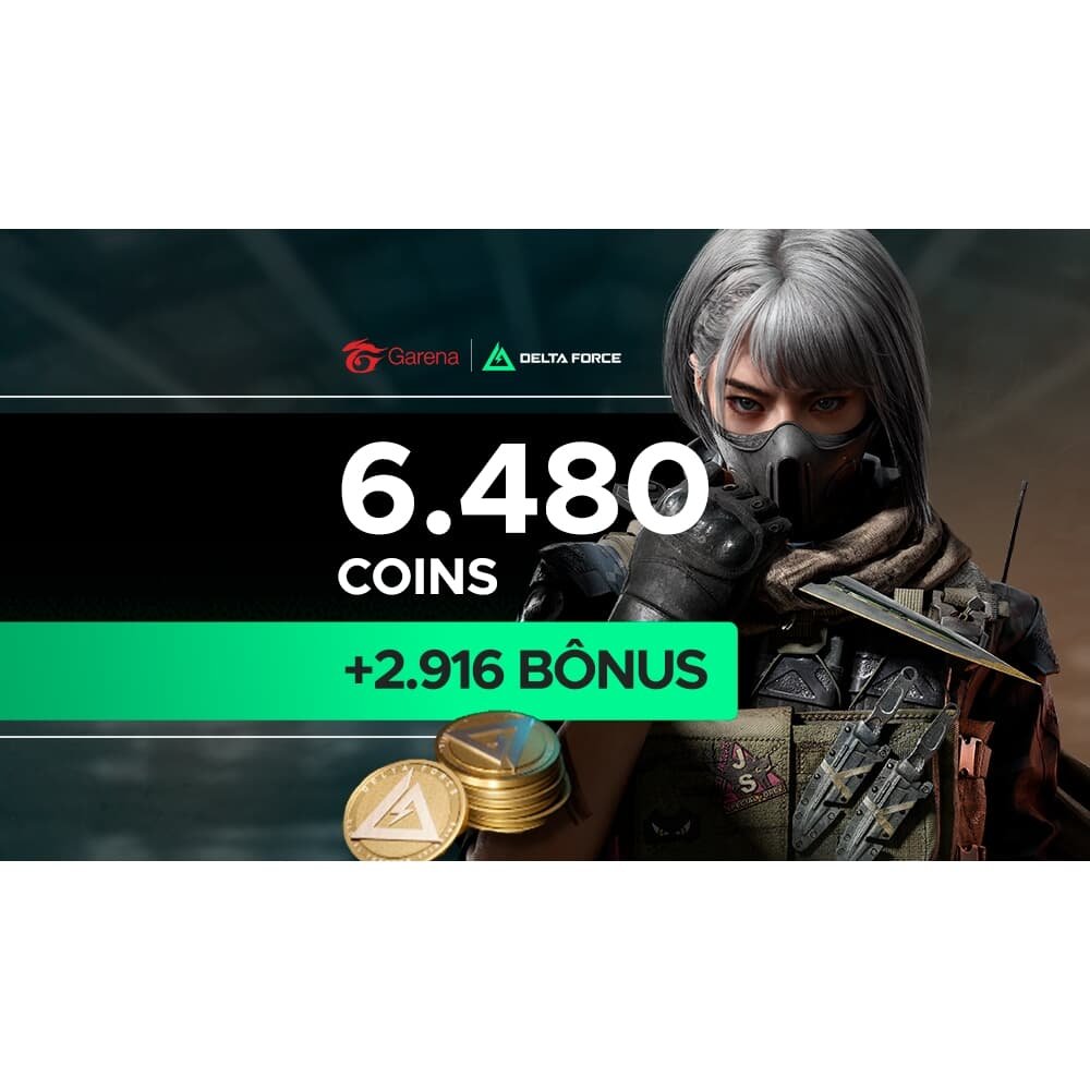 Garena Delta Force - 6.480 Delta Coins + Bônus de 2.916