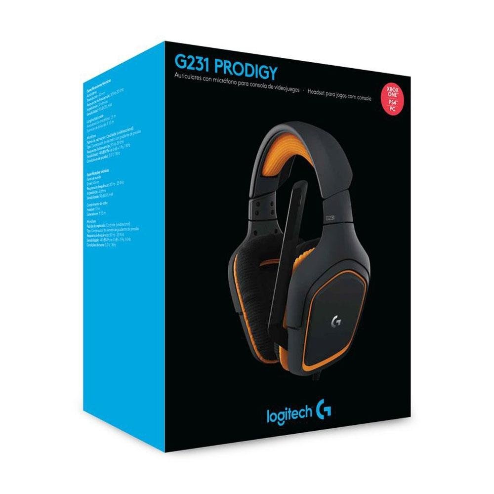 Imagem 7 de 8 do produto Headset Gamer Logitech G231 Prodigy - Compatível com Playstion 4, Xbox One, Nintendo Switch, PC e Mobile - 981-000626