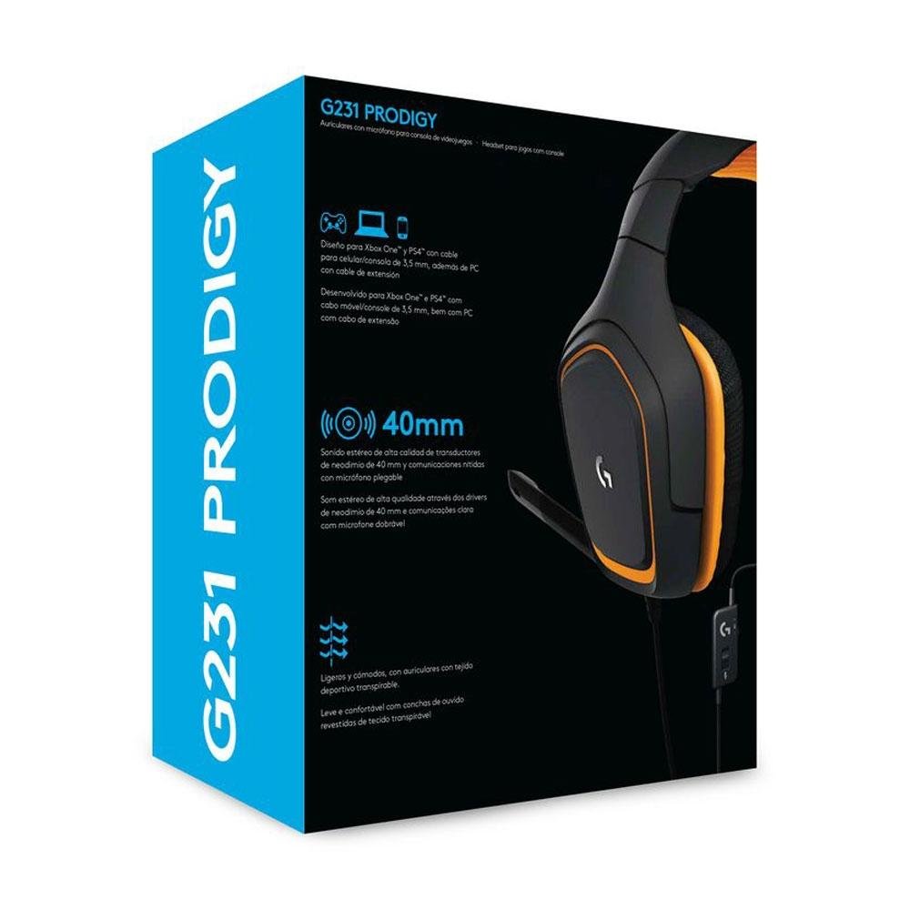 Imagem 8 de 8 do produto Headset Gamer Logitech G231 Prodigy - Compatível com Playstion 4, Xbox One, Nintendo Switch, PC e Mobile - 981-000626