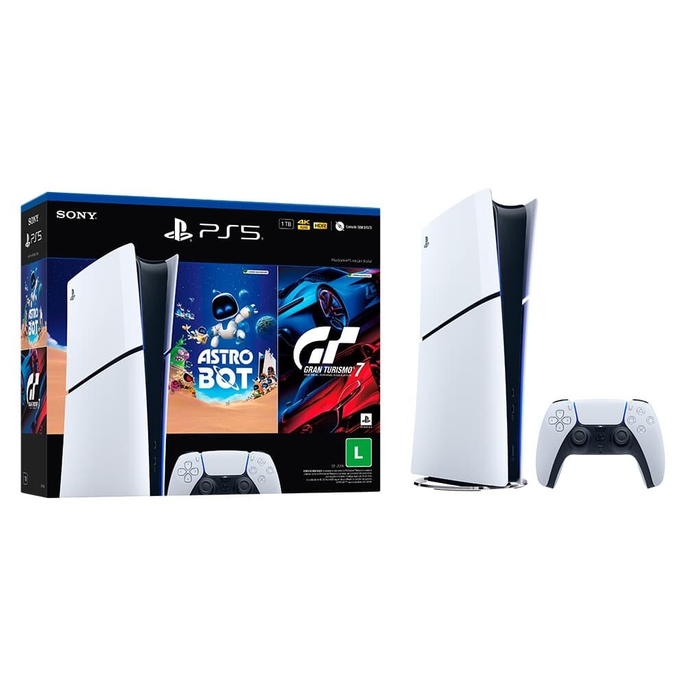 Imagem 3 de 7 do produto Console Sony PlayStation 5 Slim, Edição Digital, SSD 1TB, Controle Sem Fio DualSense + 2 Jogos Digitais - 1000038894