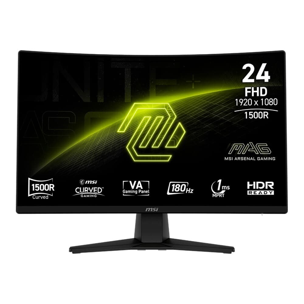 "Monitor Gamer Curvo MSI 24"", FHD, 180Hz, 4ms, VA, Preto - MAG242C"
