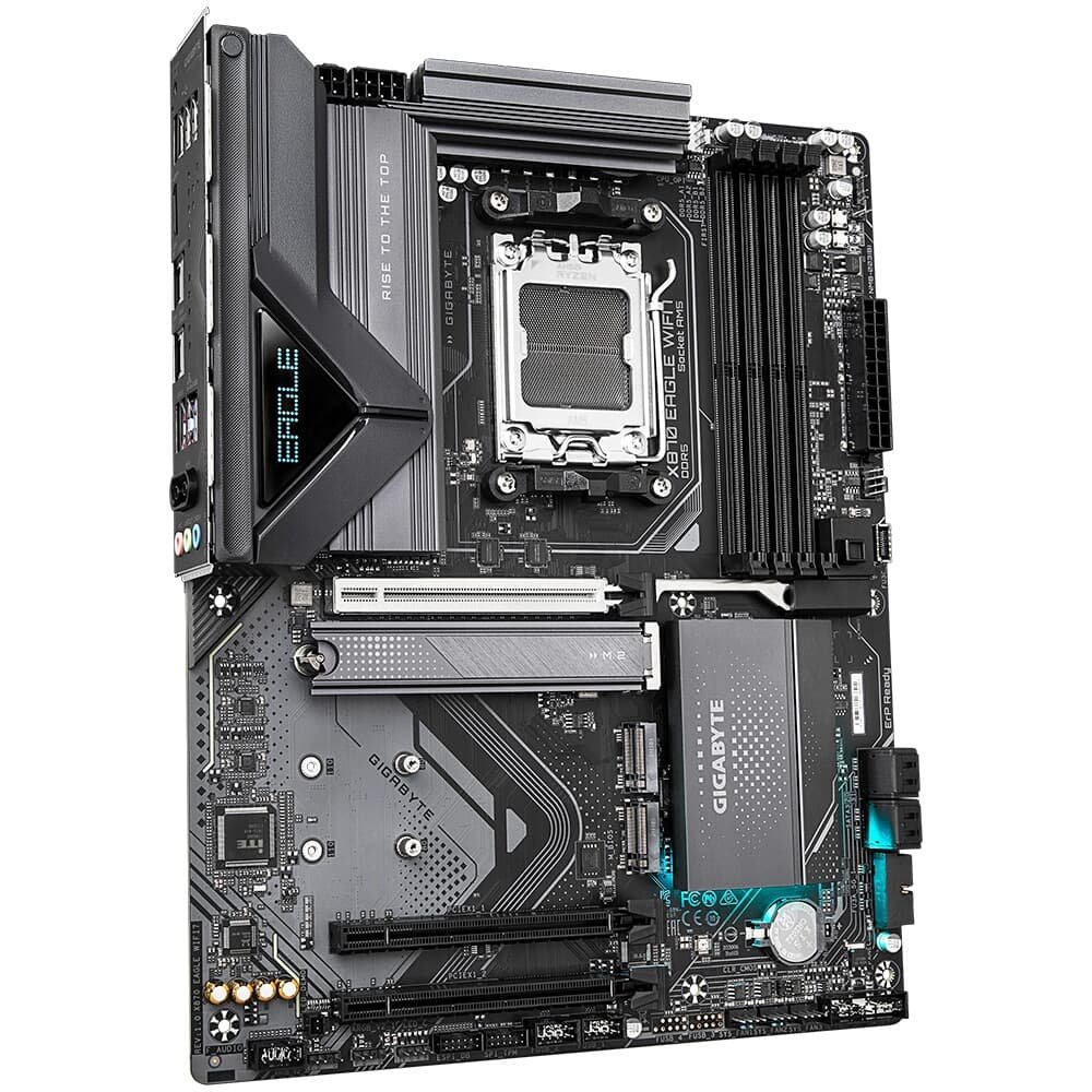 Placa Mãe Gigabyte X870 EAGLE WIFI7, AMD AM5, ATX, DDR5, RGB, Wi-Fi 7, Bluetooth, Preto - X870 EAGLE WIFI7