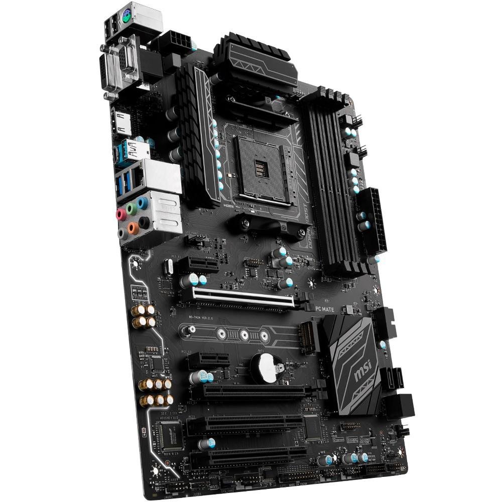 Placa-Mãe MSI p/ AMD AM4 ATX B350 PC MATE DDR4