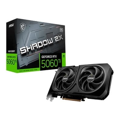  MSI RTX 5060 Ti 16G SHADOW 2X OC PLUS Geforce NVIDIA, 16GB GDDR7, 128 bits, 2617 MHz, DLSS 4, Ray Tracing - G506T-16S2CP