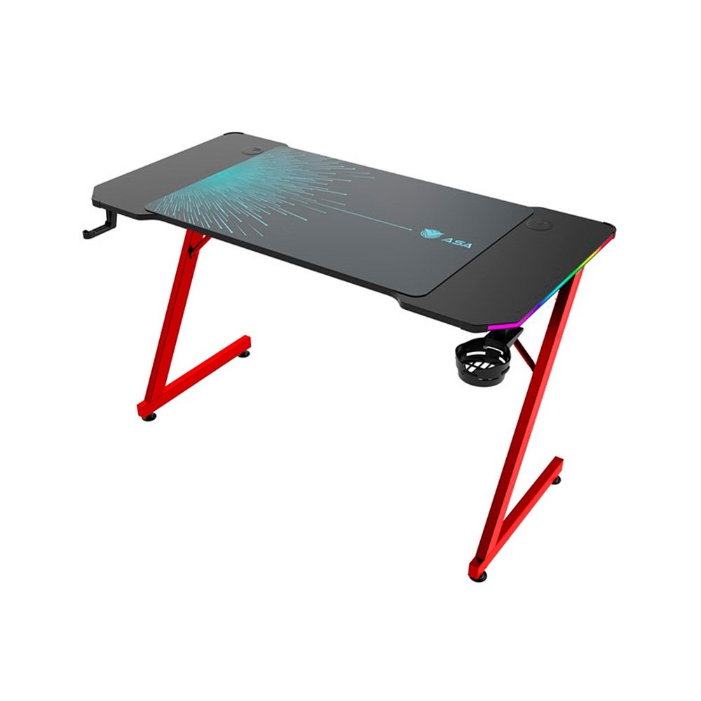 Mesa Gamer RGB Marvo DE-11, Preto, RGB, Suporte para Headset e Porta Copos - DE-11