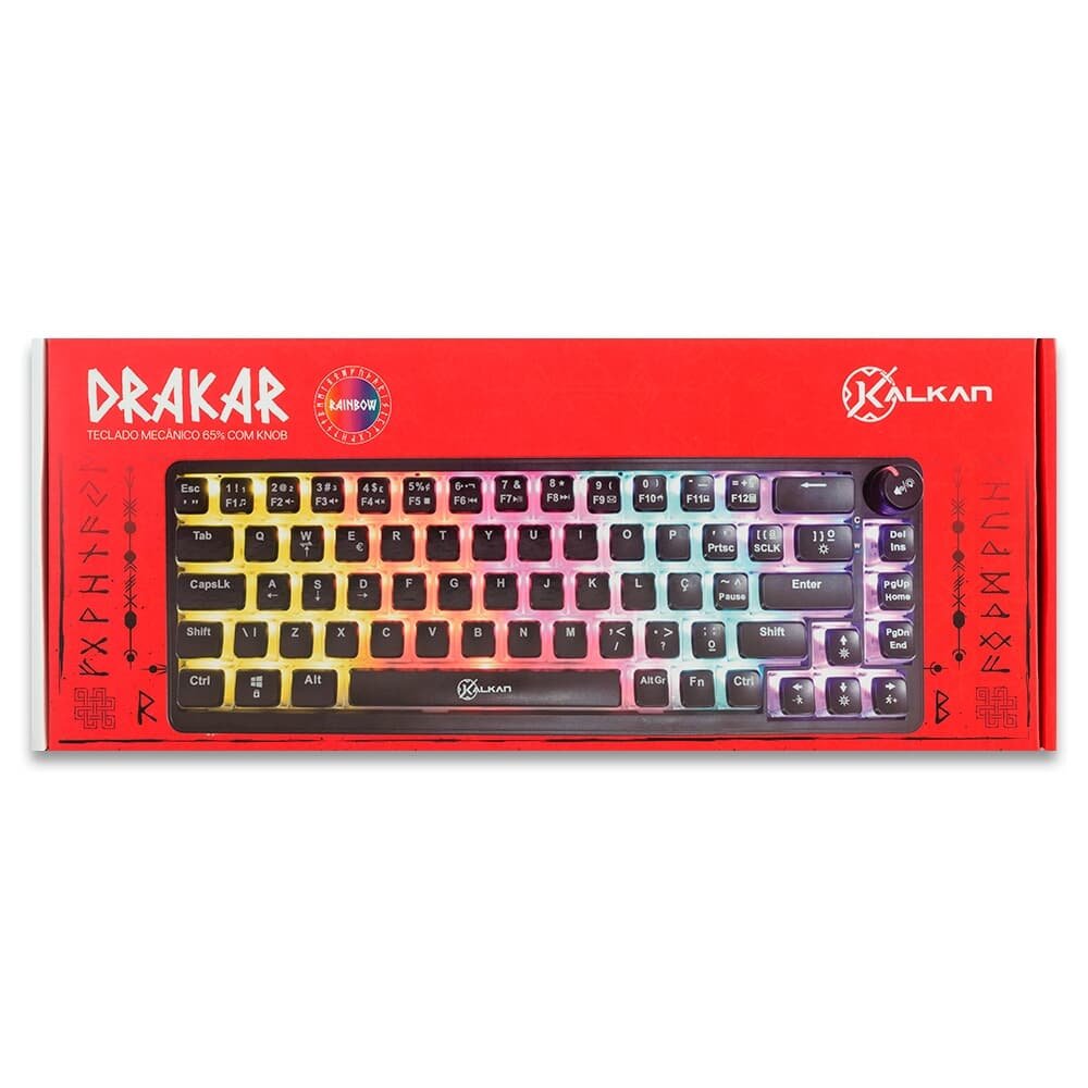 Teclado Mecanico Gamer Kalkan Drakar, RGB, Switches YH Marrom, Layout 65%, USB Tipo-C, ( Balão.info), Preto - ( Balão.info - foto 5