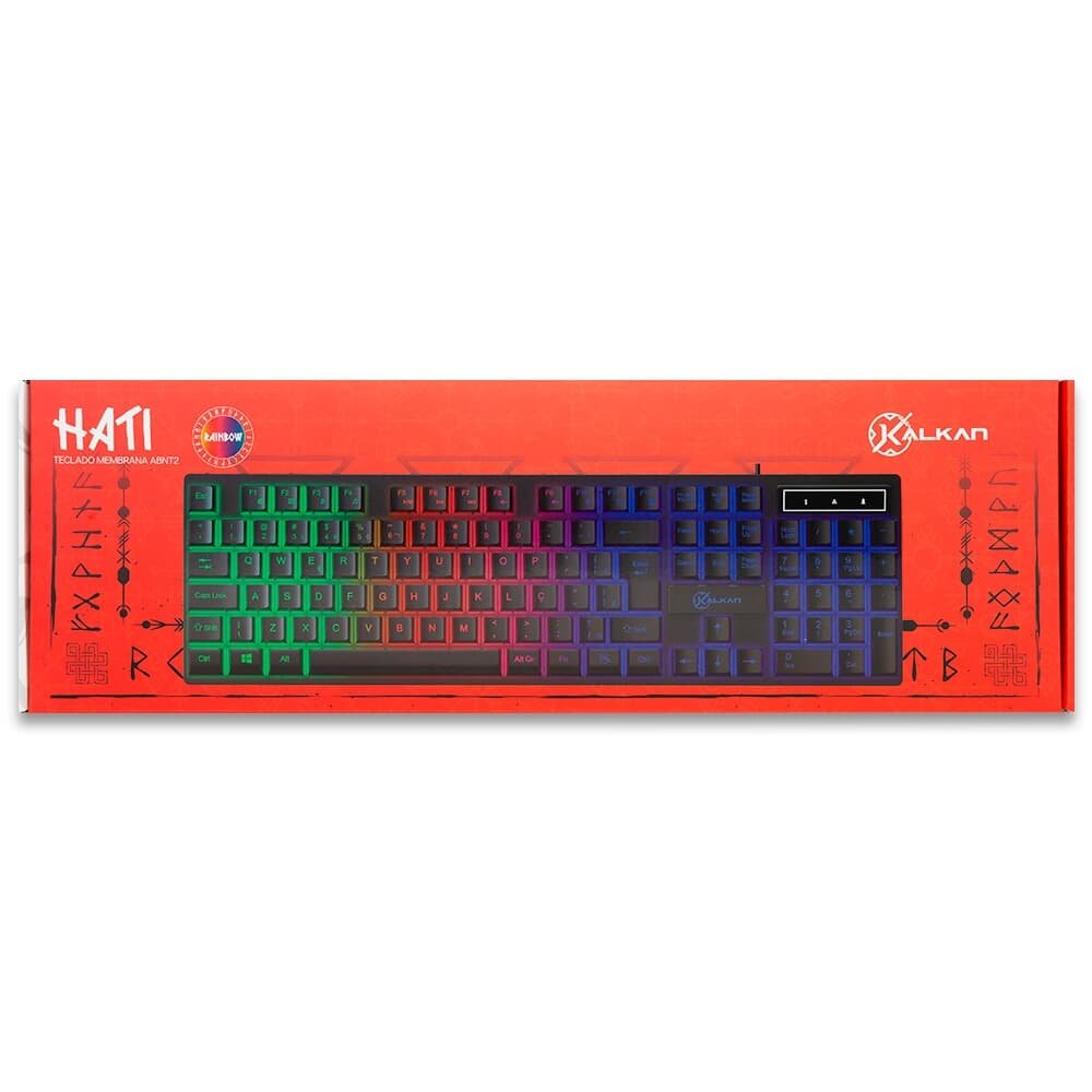 Teclado Membrana Gamer Kalkan Hati, Rainbow, USB, ( Balão.info), Preto - ( Balão.info - foto 5