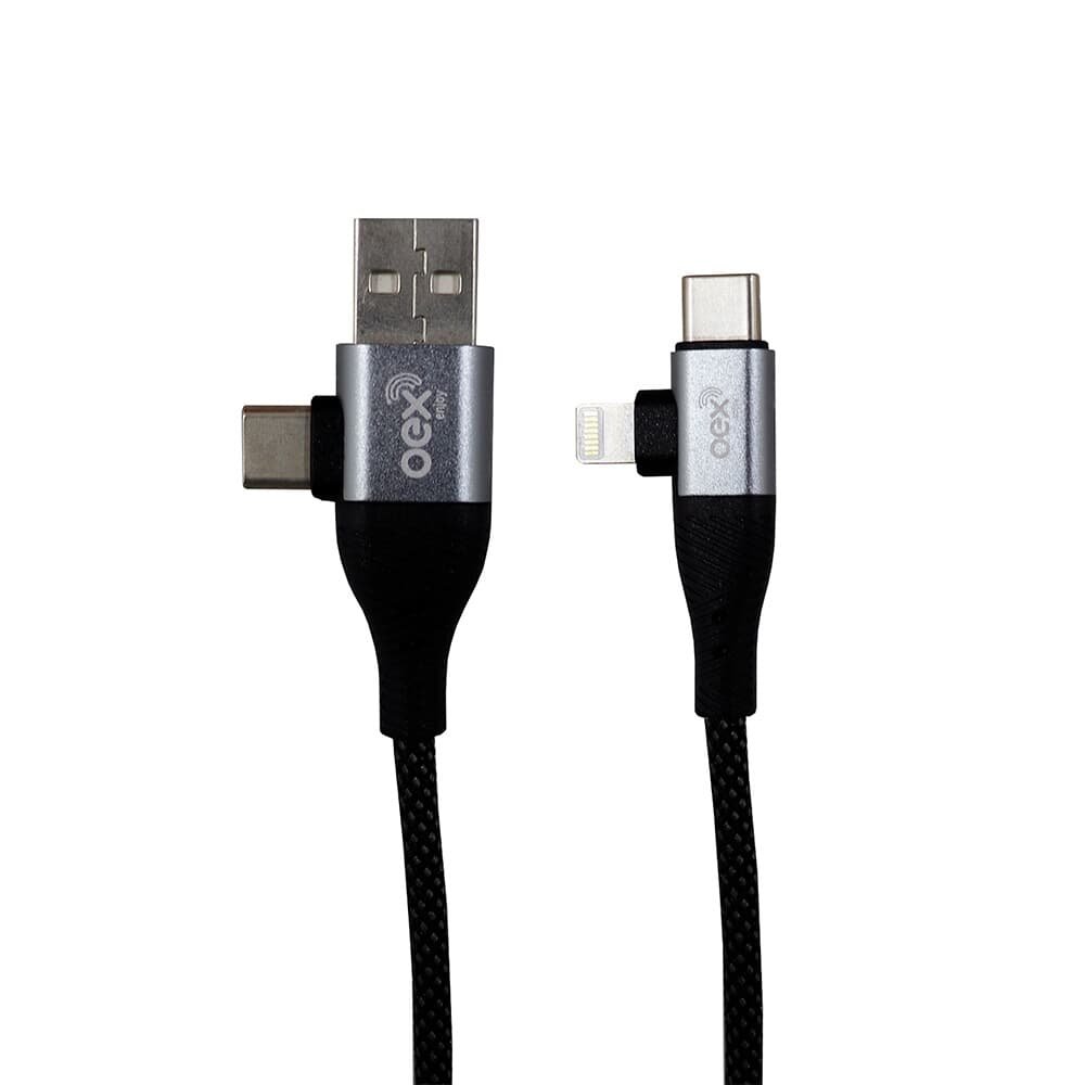 Cabo OEX CE304 4 Em 1, Type-c e USB, Type-c e Lightning, Preto - 500095