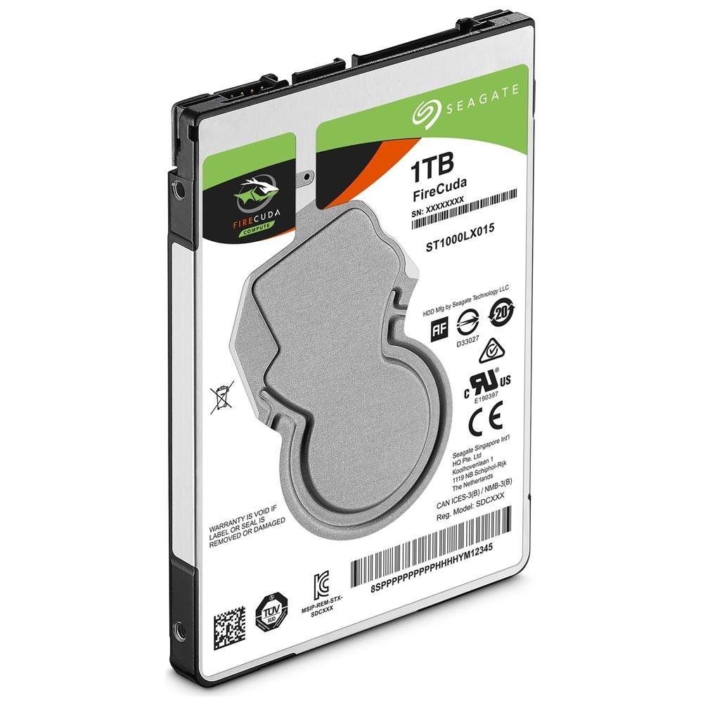 Imagem 2 de 3 do produto SSHD Seagate SATA 2,5´ p/ Notebook Híbrido (8GB SSD) FireCuda 1TB 5400RPM 128MB Cache SATA 6,0Gb/s - ST1000LX015