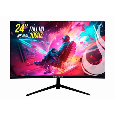 "Monitor Gamer Rise Mode 24"", FHD, 100Hz, 5ms, IPS, HDMI e VGA, sRGB 99%, Preto - RM-MOG-24F100FH-B"