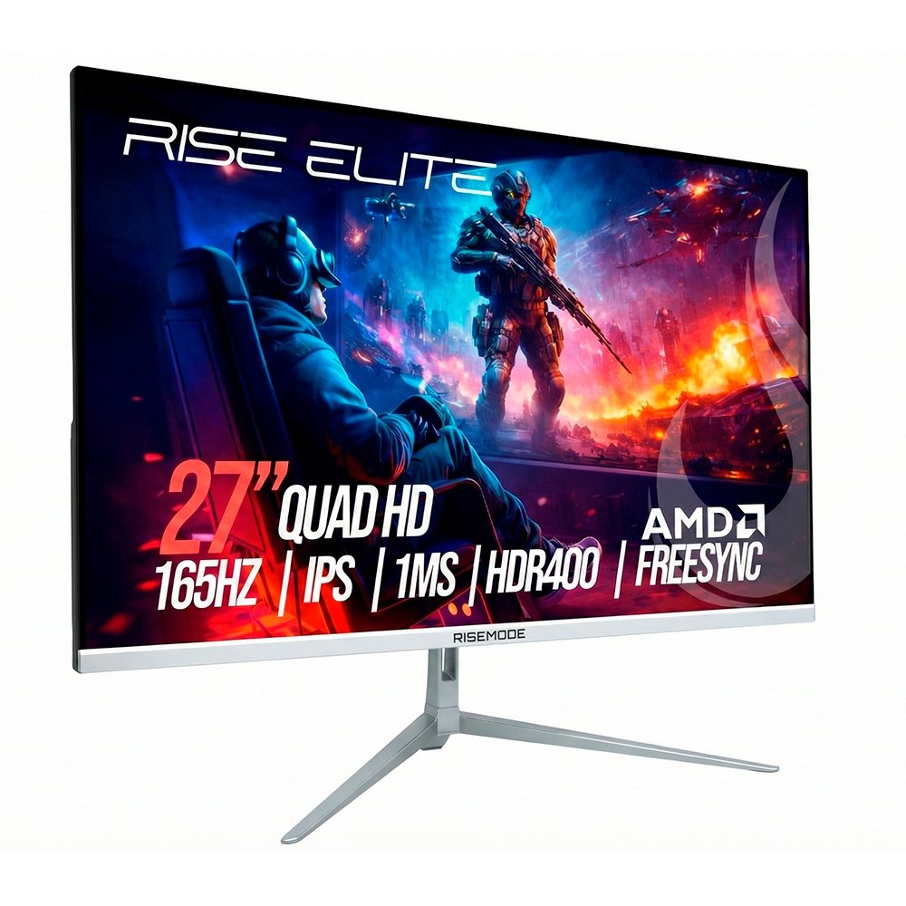 "Monitor Gamer Rise Mode Elite 27"", QHD, 165Hz, 1ms, IPS, FreeSync, HDR 400, HDMI e DisplayPort, sRGB 99%, Branco - RM-MOG-27F1652K-W" - view 2