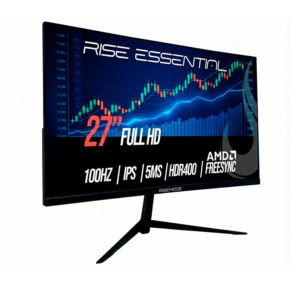 Monitor Gamer Rise Mode Essential 27, FHD, 100Hz, 5ms, IPS, FreeSync, HDR 400, HDMI e VGA, sRGB 99%, Preto - RM-MOG-27F100FH-B - view 2