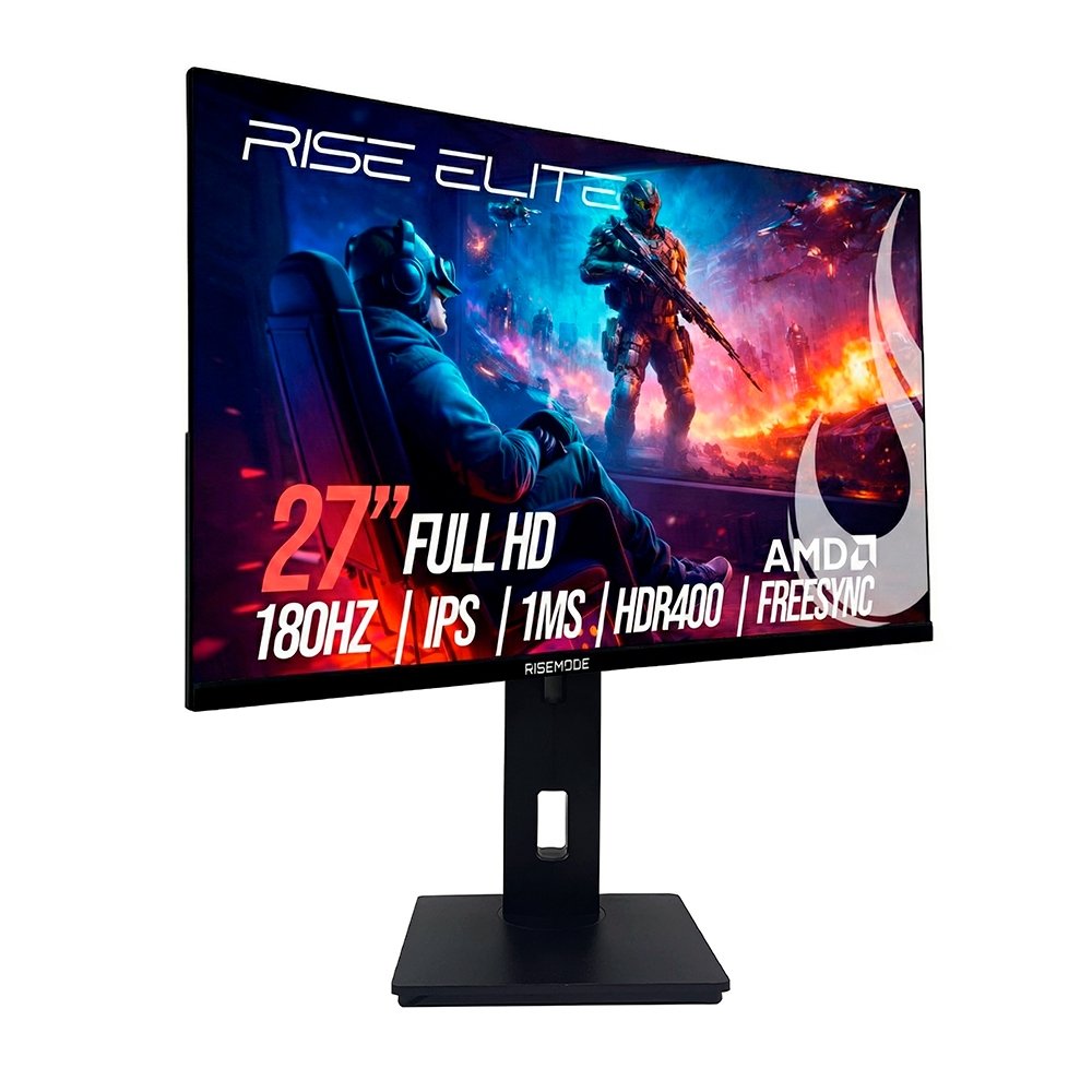 "Monitor Gamer Rise Mode Prime 27"", FHD, 180Hz, 1ms, IPS, FreeSync, HDR 400, HDMI e DP, Altura Ajustável, Preto - RM-MOGL-27F180FH-B" - view 3