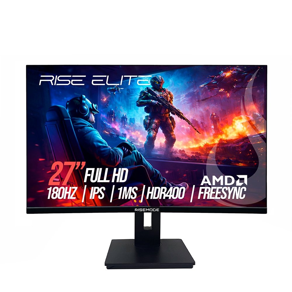 "Monitor Gamer Rise Mode Prime 27"", FHD, 180Hz, 1ms, IPS, FreeSync, HDR 400, HDMI e DP, Altura Ajustável, Preto - RM-MOGL-27F180FH-B" - view 2