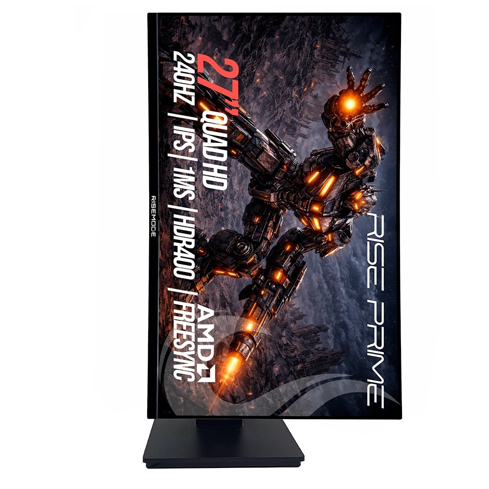 Monitor Gamer Rise Mode Prime 27", QHD, 240Hz, 1ms, IPS, FreeSync, HDR 400, HDMI e DP, Altura Ajustável, Preto - RM-MOGL-27F2402K-B Monitor Gamer Rise Mode Prime 27", QHD, 240Hz, 1ms, IPS, FreeSync, HDR 400, HDMI e DP, Altura Ajustável, Preto - RM-MOGL-27F2402K-B