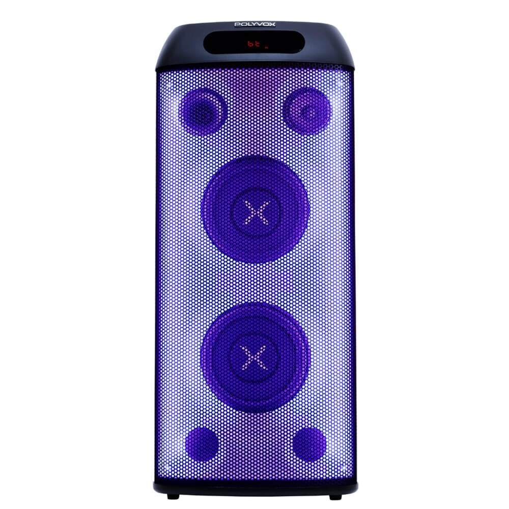 Torre de Som Amplificada Polyvox, TWS, 3 Vias, Full LED, 800W, Bluetooth, Bivolt, Preto - XT-660T