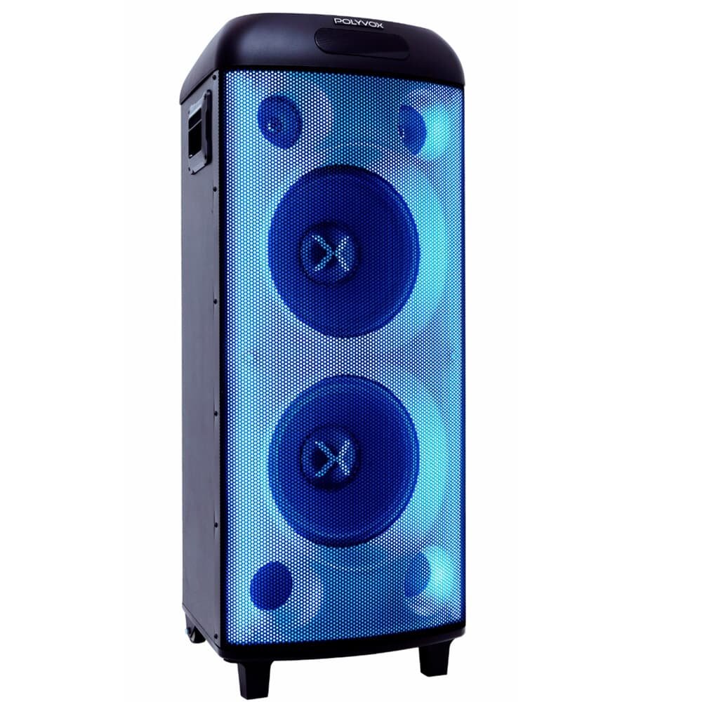 Imagem 3 de 7 do produto Torre de Som Amplificada Polyvox, TWS, Full LED, 2000W, Bluetooth, Bivolt, Preto - XT-990