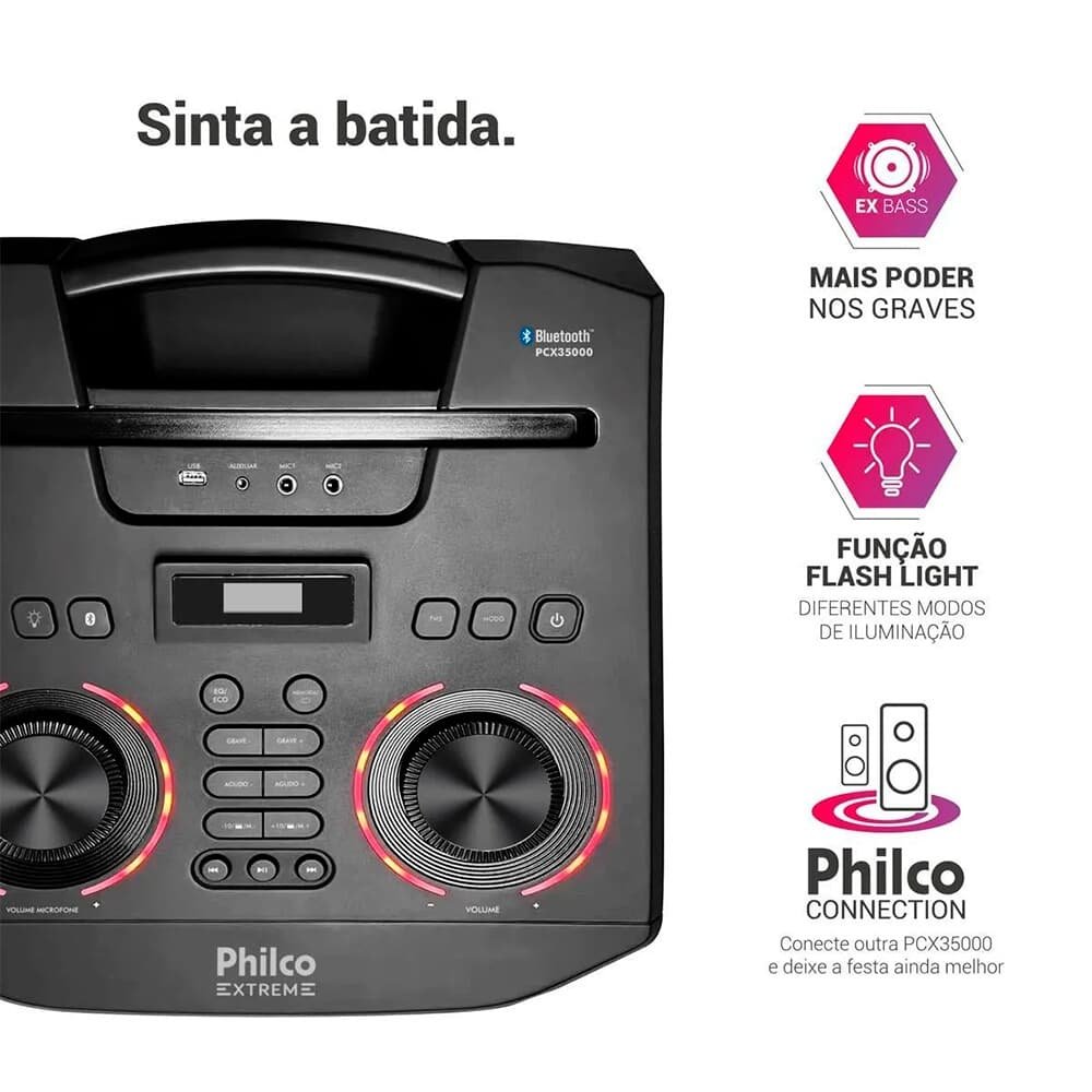 Caixa de Som Amplificada Philco PCX35000, 3500W, Connection - 56603802 - view 2