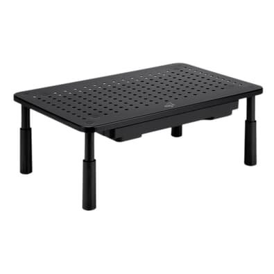 Suporte Organizador de Mesa para Monitor e Notebook ELG, com Ajuste de Altura, Gaveta, Preto - SM087