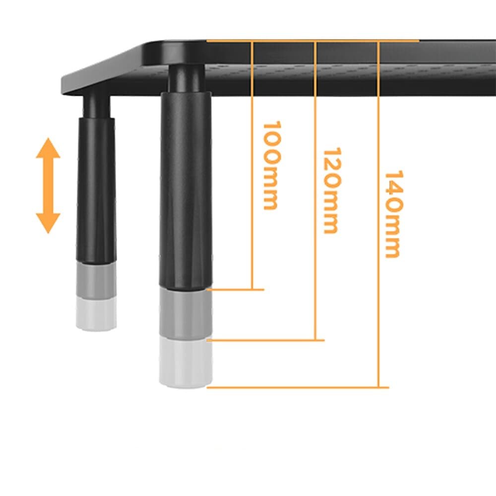 Imagem 4 de 5 do produto Suporte Organizador de Mesa para Monitor e Notebook ELG, com Ajuste de Altura, Gaveta, Preto  - SM087