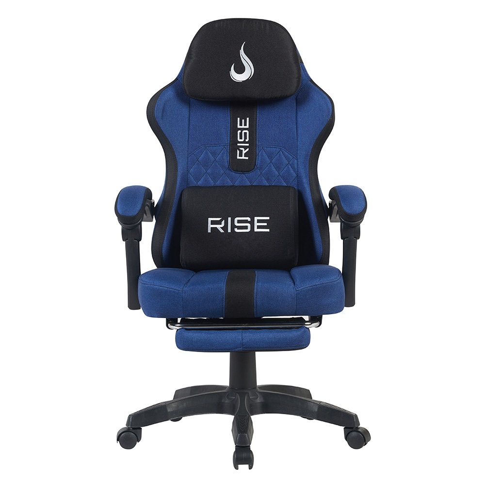 Cadeira Gamer Rise Mode Z11, Ângulo Ajustável, Tecido, Azul e Preto - RM-CG-Z11-BB