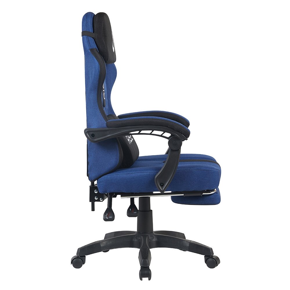 Imagem 8 de 9 do produto Cadeira Gamer Rise Mode Z11, Ângulo Ajustável, Tecido, Azul e Preto - RM-CG-Z11-BB