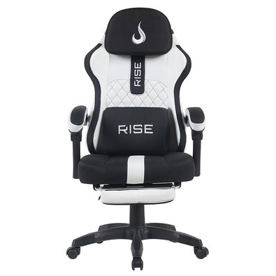 Cadeira Gamer Rise Mode Z11, Ângulo Ajustável, Tecido, Branco e Preto - RM-CG-Z11-WB
