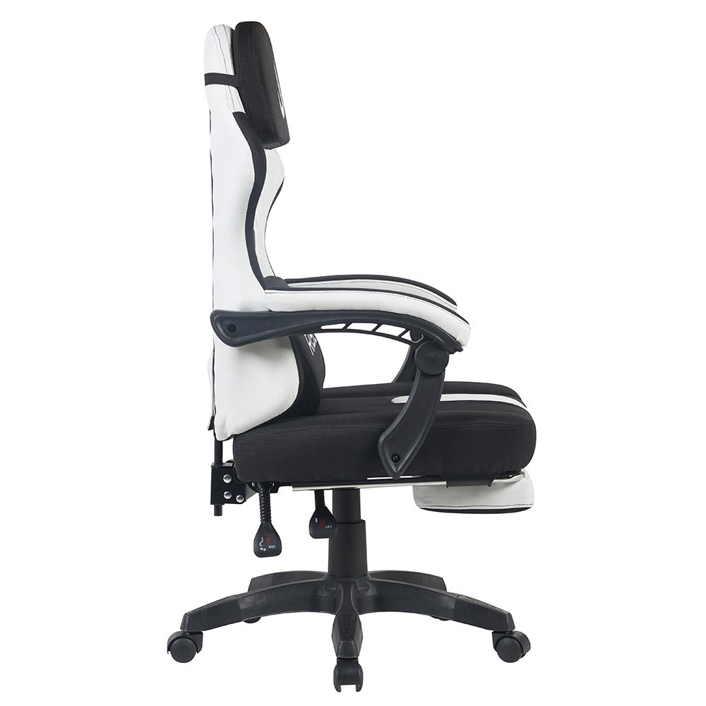 Imagem 6 de 9 do produto Cadeira Gamer Rise Mode Z11, Ângulo Ajustável, Tecido, Branco e Preto - RM-CG-Z11-WB