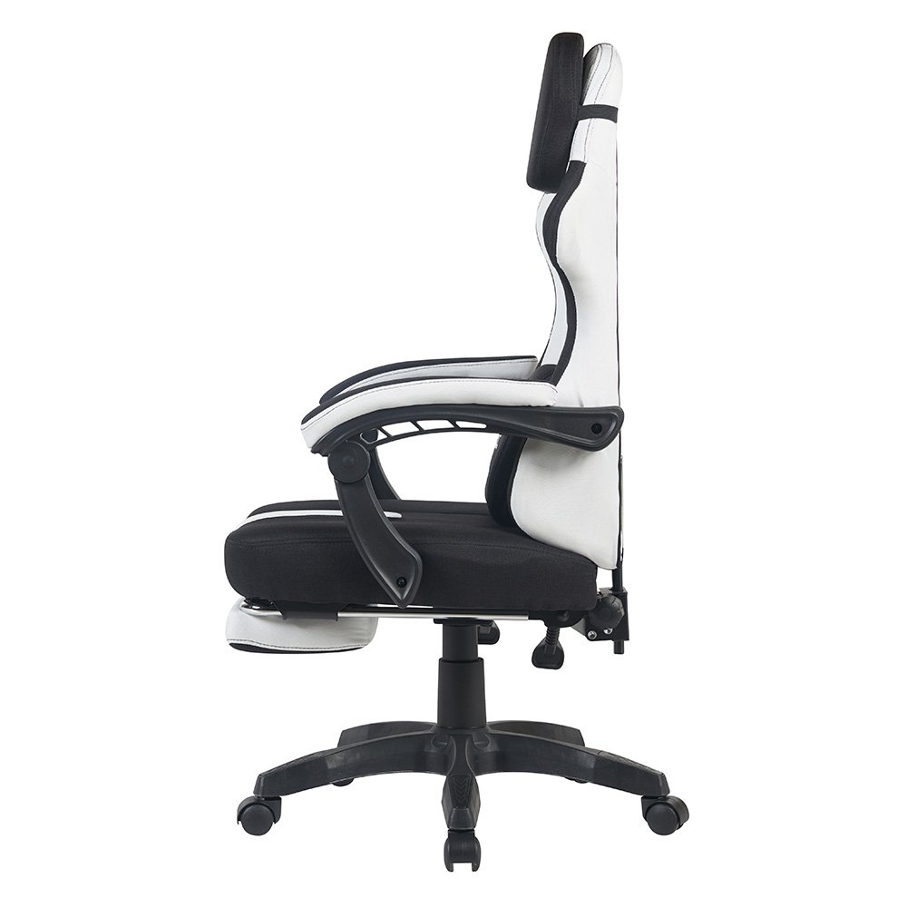 Imagem 8 de 9 do produto Cadeira Gamer Rise Mode Z11, Ângulo Ajustável, Tecido, Branco e Preto - RM-CG-Z11-WB
