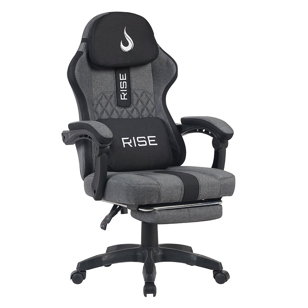 Imagem 4 de 9 do produto Cadeira Gamer Rise Mode Z11, Ângulo Ajustável, Tecido, Cinza e Preto - RM-CG-Z11-GB