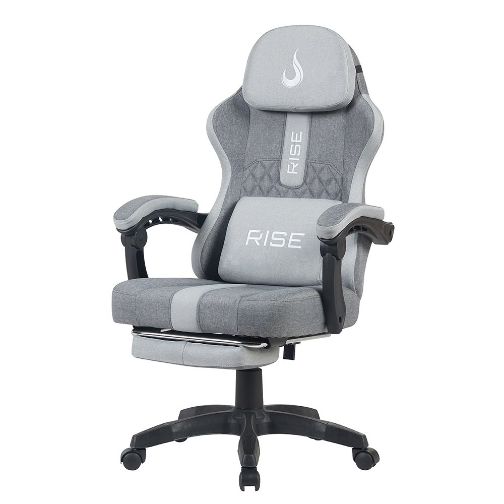 Imagem 3 de 9 do produto Cadeira Gamer Rise Mode Z11, Ângulo Ajustável, Tecido, Cinza - RM-CG-Z11-GG