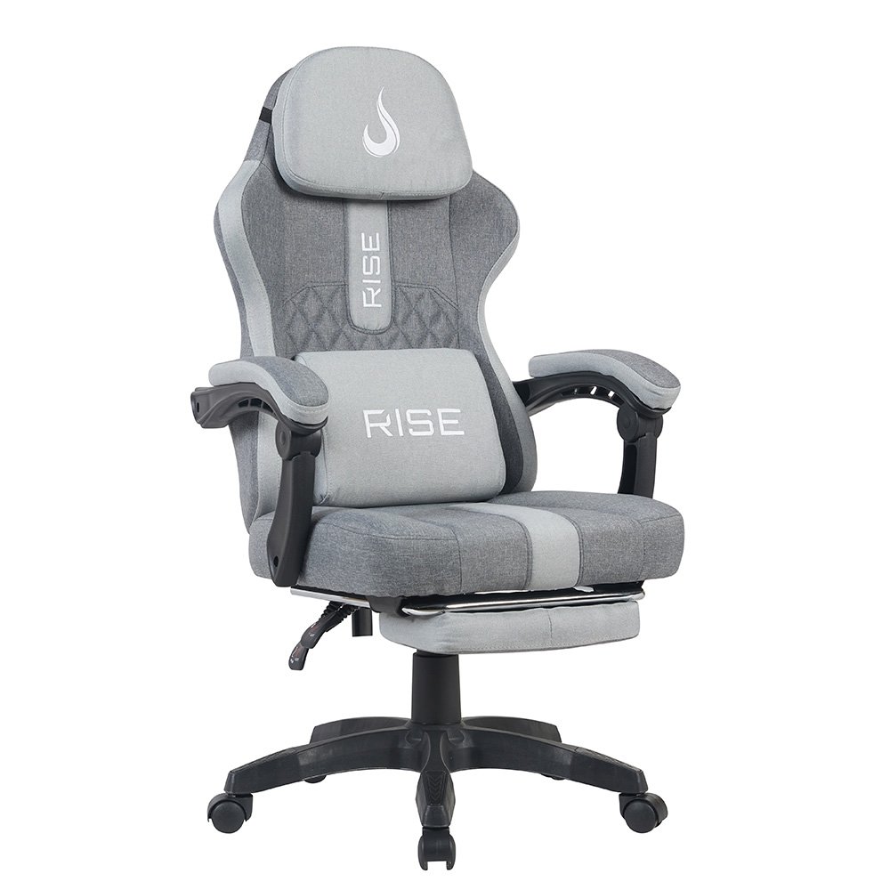 Imagem 4 de 9 do produto Cadeira Gamer Rise Mode Z11, Ângulo Ajustável, Tecido, Cinza - RM-CG-Z11-GG