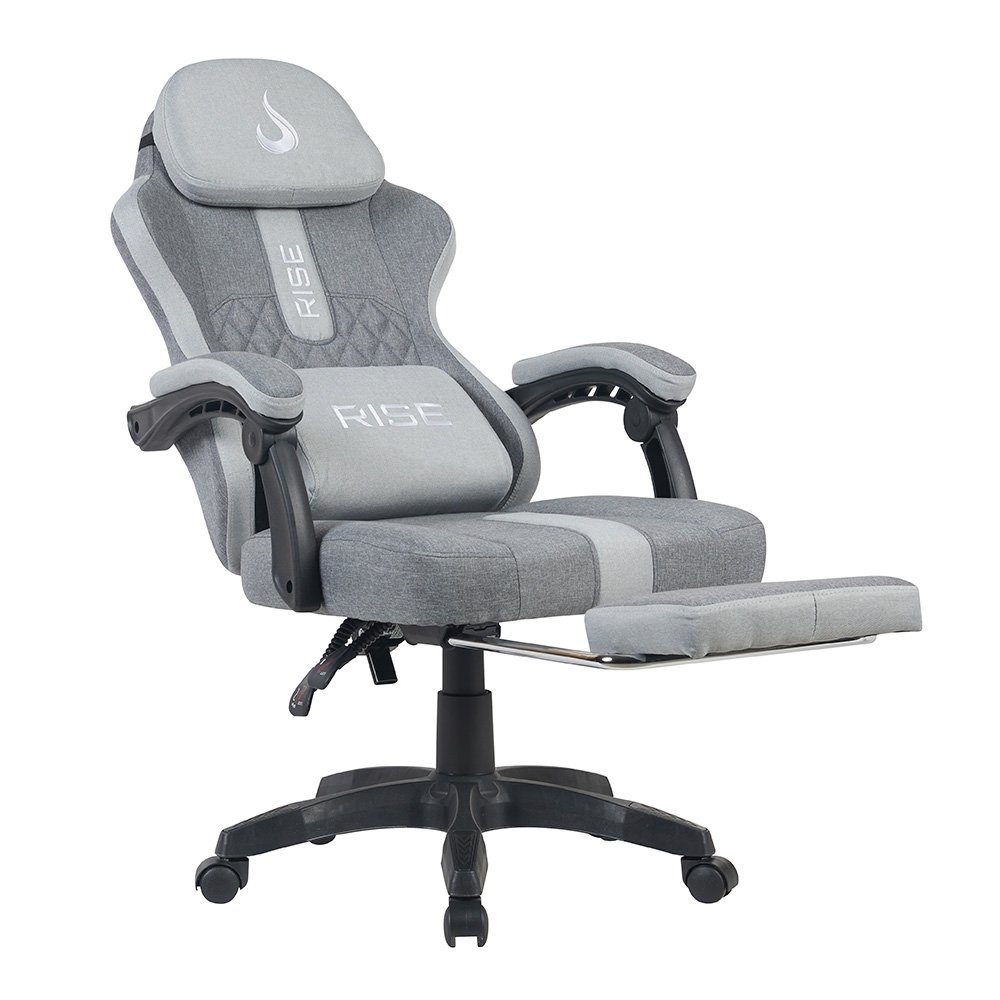Imagem 5 de 9 do produto Cadeira Gamer Rise Mode Z11, Ângulo Ajustável, Tecido, Cinza - RM-CG-Z11-GG