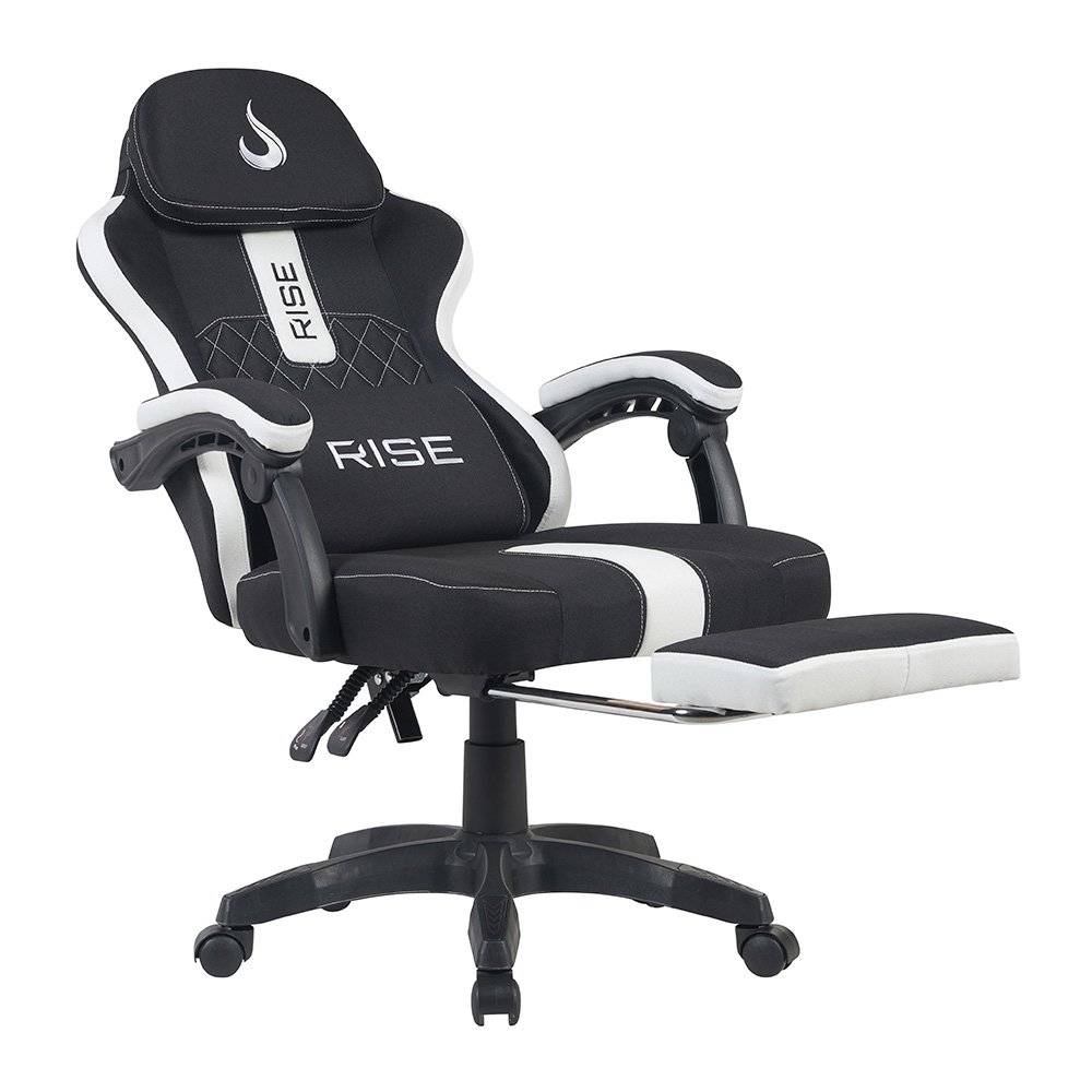 Cadeira Gamer Rise Mode Z11, Ângulo Ajustável, Tecido, Preto e Branco - RM-CG-Z11-BW Cadeira Gamer Rise Mode Z11, Ângulo Ajustável, Tecido, Preto e Branco - RM-CG-Z11-BW