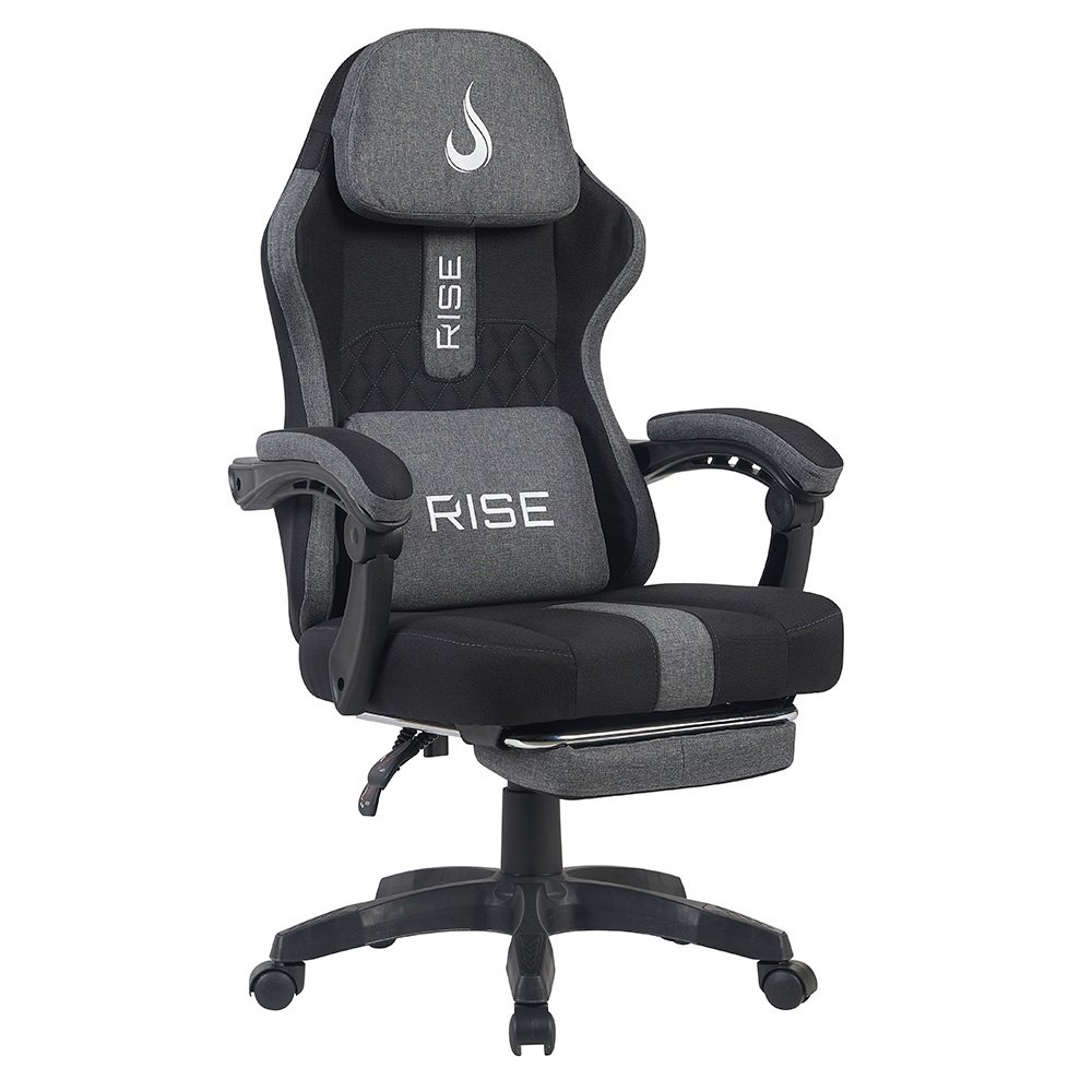 Imagem 4 de 9 do produto Cadeira Gamer Rise Mode Z11, Ângulo Ajustável, Tecido, Preto e Cinza - RM-CG-Z11-BG
