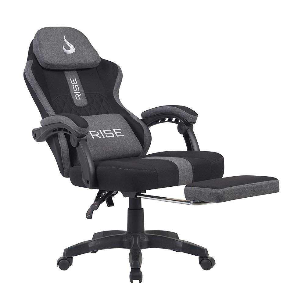 Imagem 5 de 9 do produto Cadeira Gamer Rise Mode Z11, Ângulo Ajustável, Tecido, Preto e Cinza - RM-CG-Z11-BG
