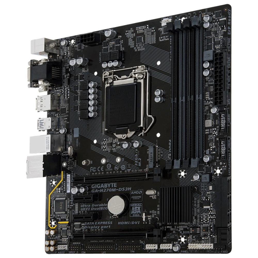 Imagem 2 de 5 do produto Placa-Mãe GIGABYTE p/ Intel LGA 1151 mATX GA-H270M-DS3H DDR4