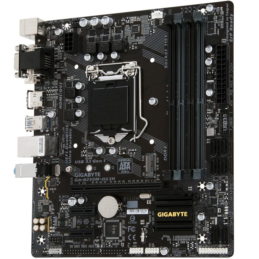 Placa-Mãe Gigabyte GA-B250M-DS3H, Intel LGA 1151, mATX, DDR4 Placa-Mãe Gigabyte GA-B250M-DS3H, Intel LGA 1151, mATX, DDR4