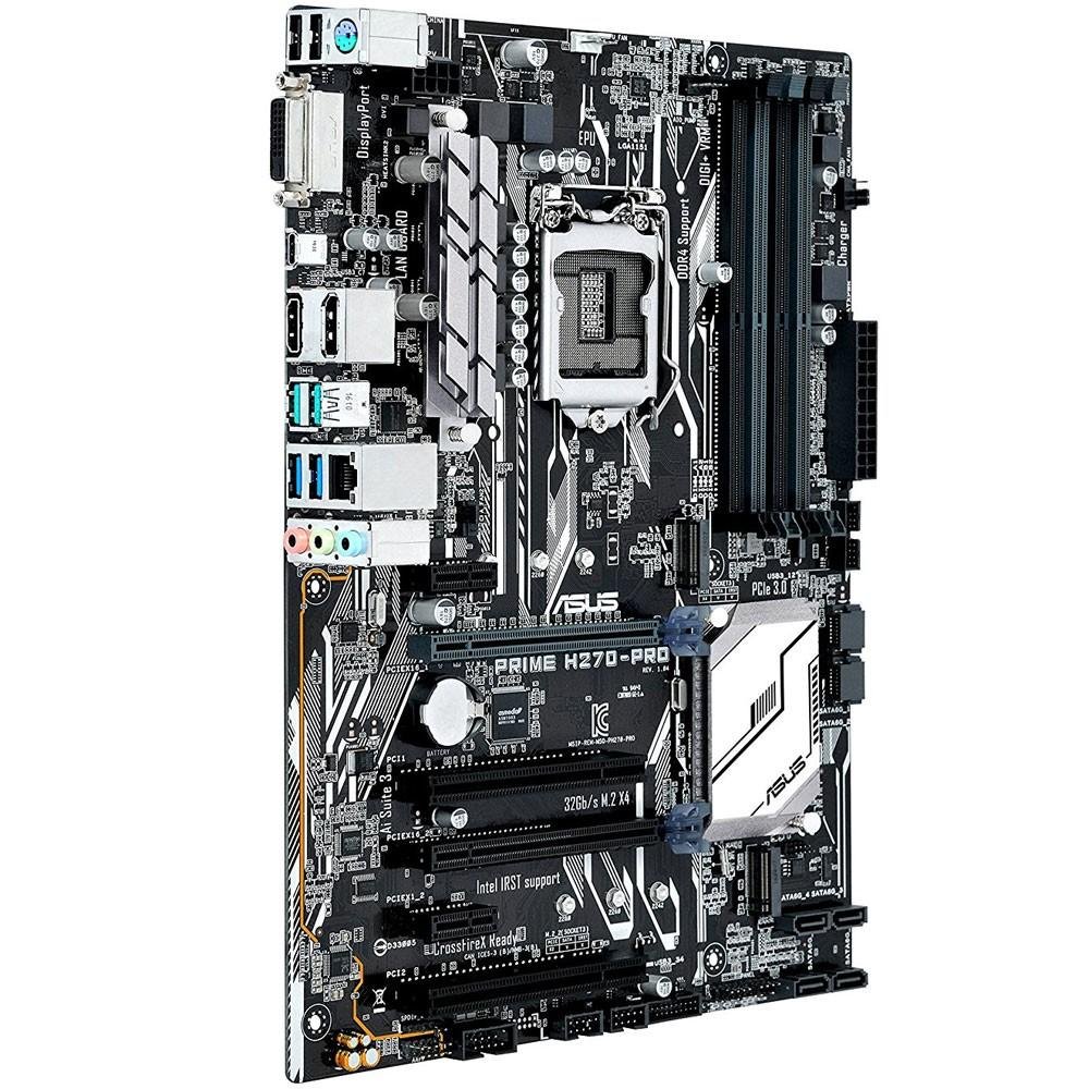 Placa-Mãe ASUS p/ Intel LGA 1151 ATX PRIME H270-PRO,4 x DDR4,1x SAÍDA DVI-D, 1x DisplayPort, 1x HDMI, WfM 2.0, DMI 3,0, WOL por PME, PXE