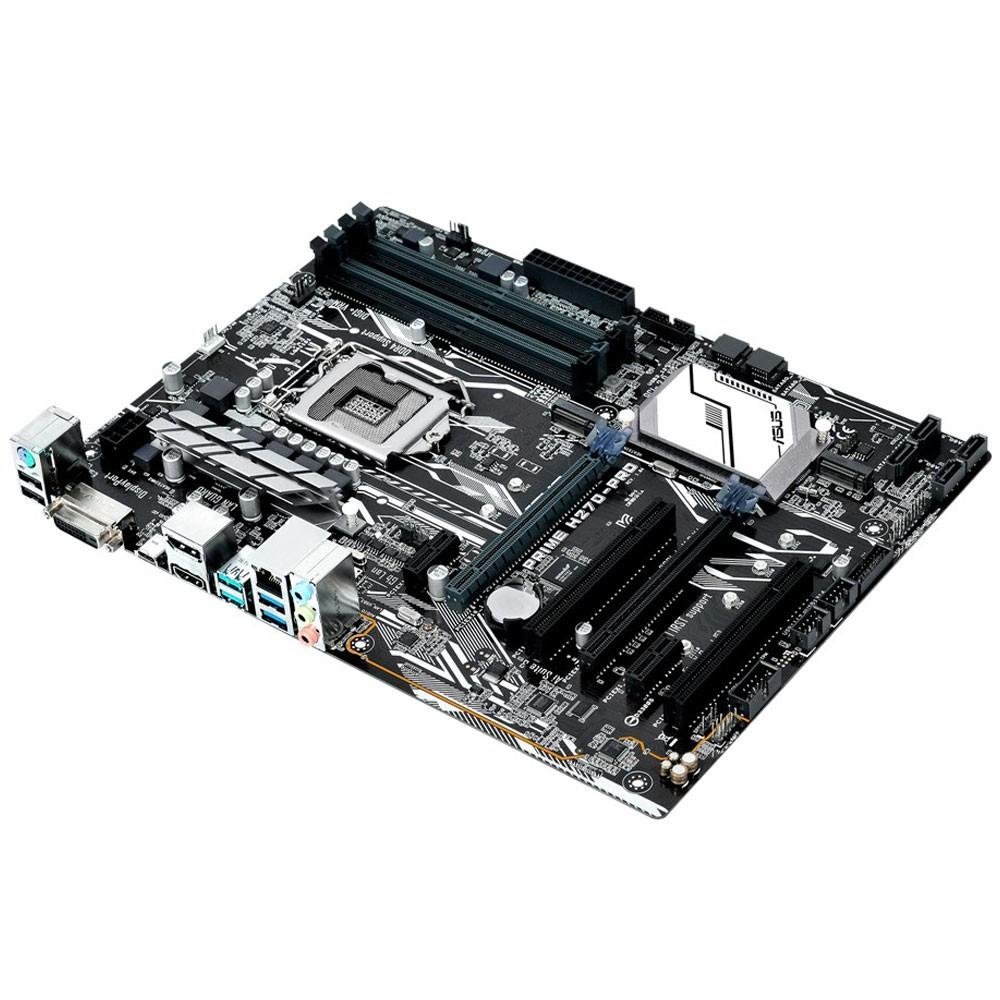 Placa-Mãe ASUS p/ Intel LGA 1151 ATX PRIME H270-PRO,4 x DDR4,1x SAÍDA DVI-D, 1x DisplayPort, 1x HDMI, WfM 2.0, DMI 3,0, WOL por PME, PXE