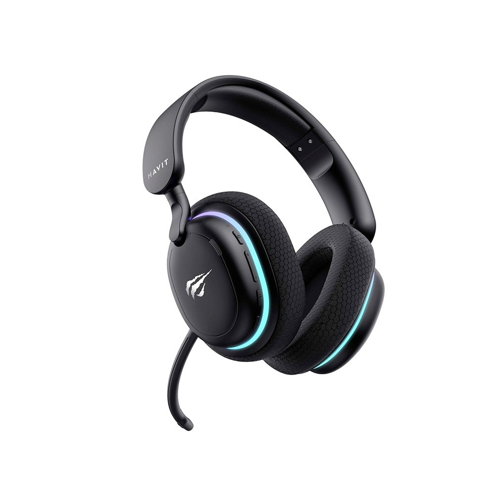 Headset Gamer Sem Fio Professional Fuxi-H7, RGB, Tri Mode, Bluetooth, Recarregável, USB-C, Preto - Fuxi-H7 Black Headset Gamer Sem Fio Professional Fuxi-H7, RGB, Tri Mode, Bluetooth, Recarregável, USB-C, Preto - Fuxi-H7 Black