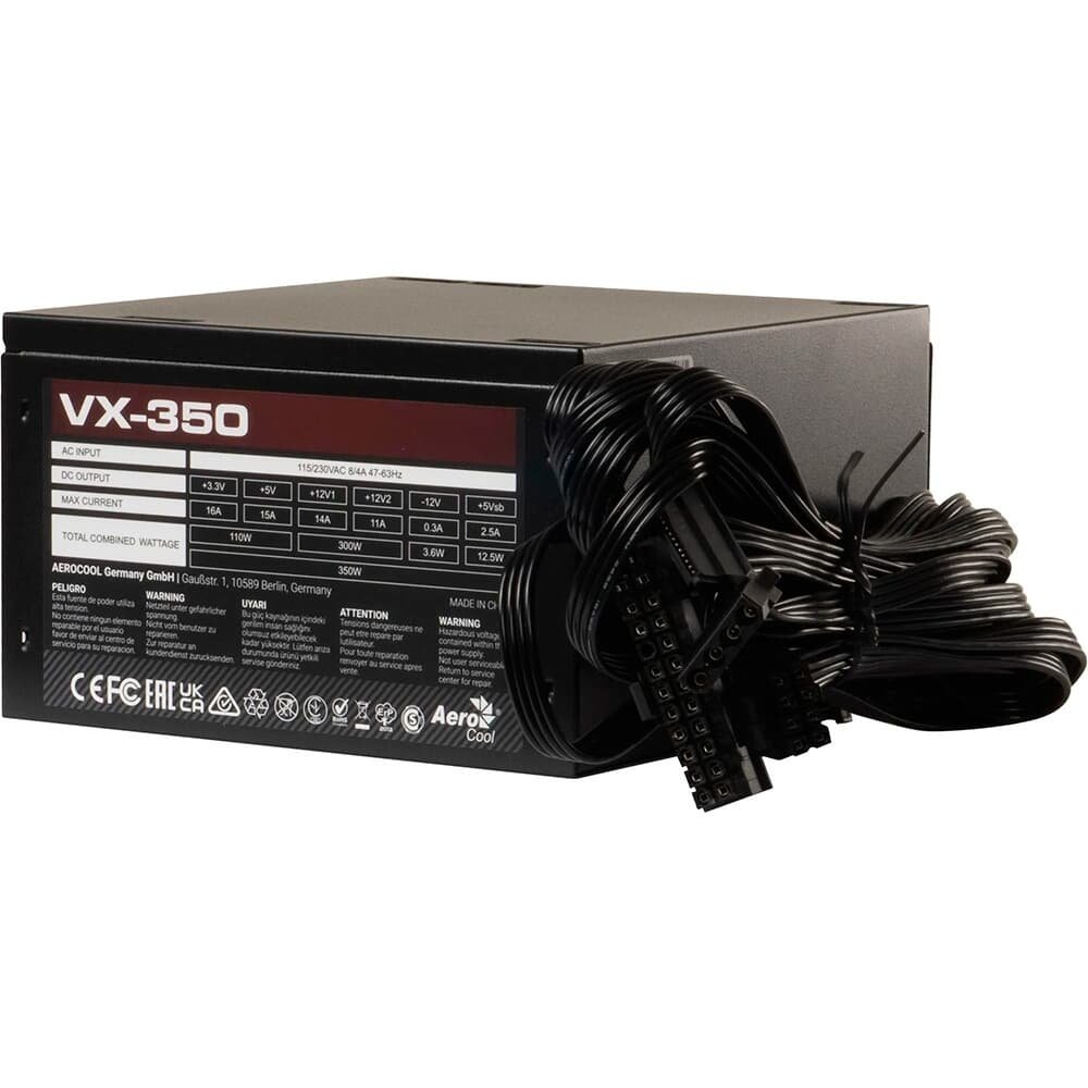 Fonte Gamer Aerocool VX-350 Stealth, 350W, ATX, Bivolt, Preto - 86367 - view 2