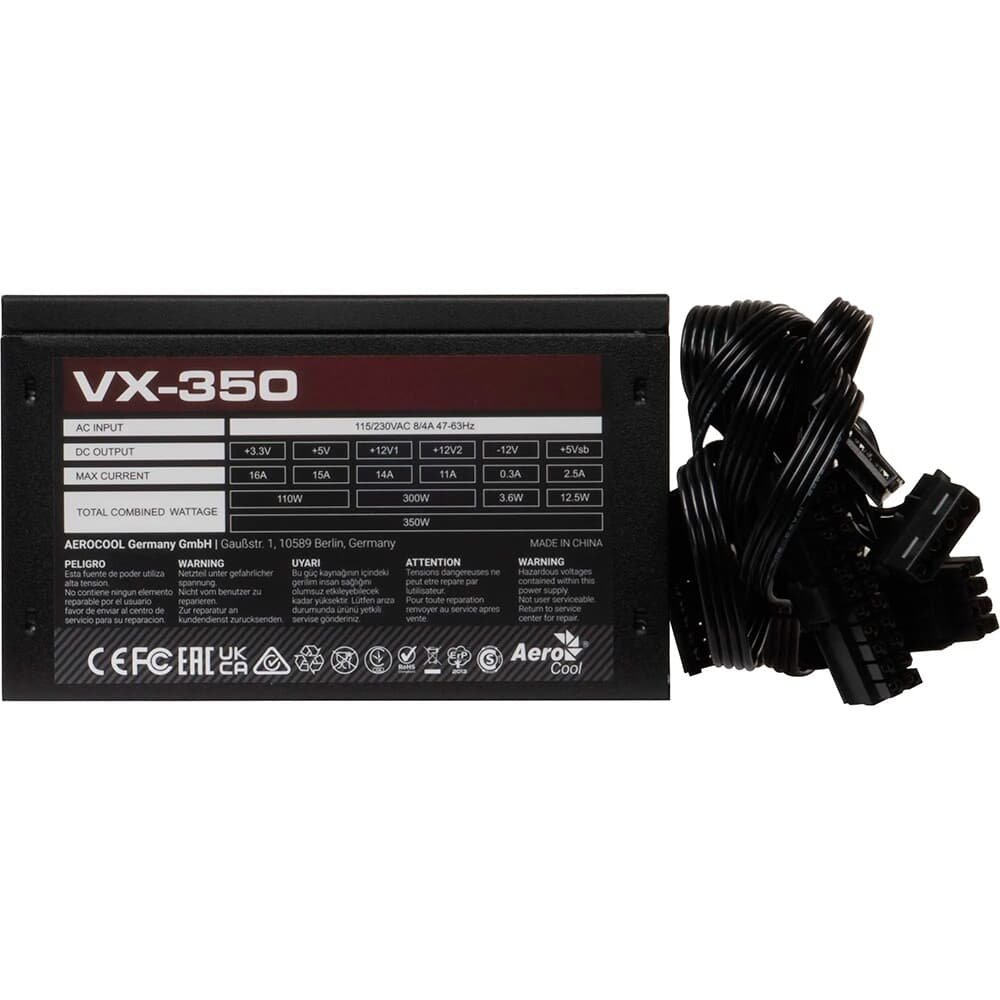 Fonte Gamer Aerocool VX-350 Stealth, 350W, ATX, Bivolt, Preto - 86367 - view 3
