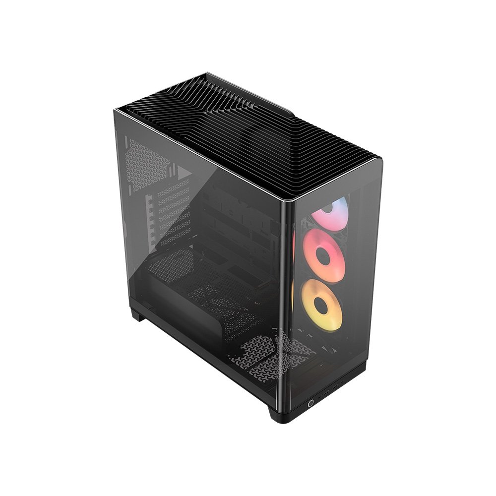 Gabinete Gamer ( Balão.info) 4500X RS-R ARGB, E-ATX, Mid Tower, E-ATX, Lateral e frontal em Vidro Curvo Temperado, 3x Fans, Preto - CC-( Balão.info)-WW - view 6