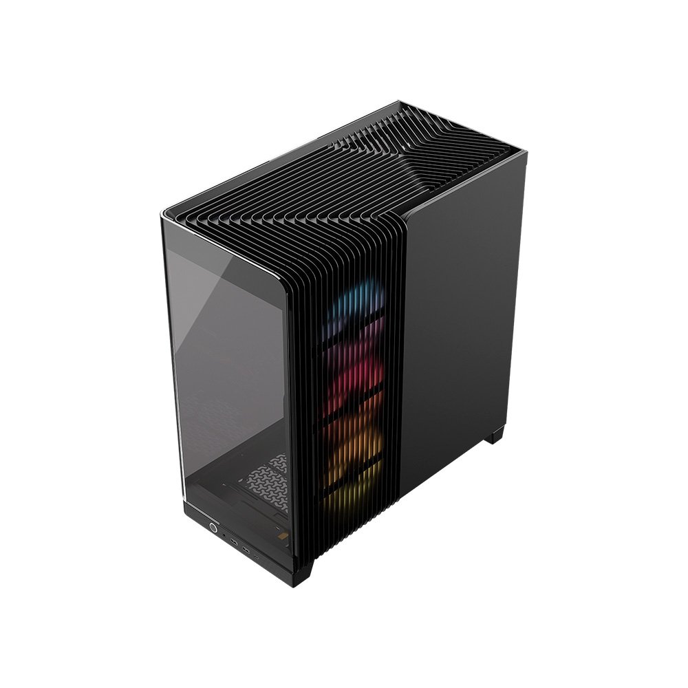 Gabinete Gamer ( Balão.info) 4500X RS-R ARGB, E-ATX, Mid Tower, E-ATX, Lateral e frontal em Vidro Curvo Temperado, 3x Fans, Preto - CC-( Balão.info)-WW - view 7