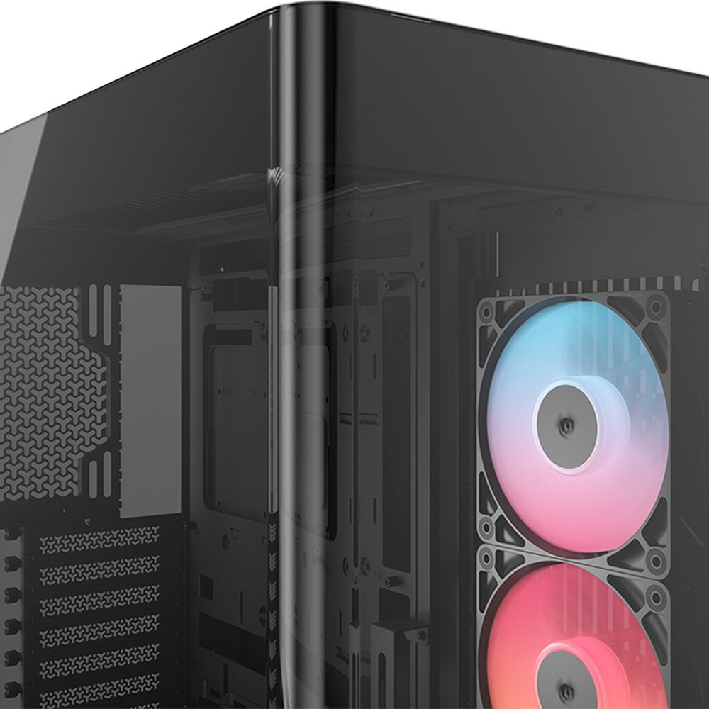 Gabinete Gamer ( Balão.info) 4500X RS-R ARGB, E-ATX, Mid Tower, E-ATX, Lateral e frontal em Vidro Curvo Temperado, 3x Fans, Preto - CC-( Balão.info)-WW - view 8