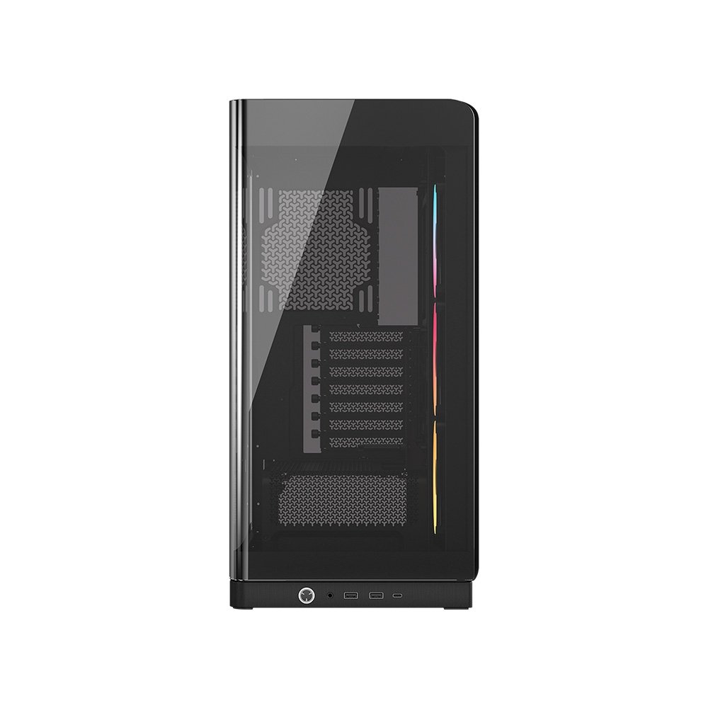 Gabinete Gamer ( Balão.info) 4500X LX-R RGB, E-ATX, Mid Tower, E-ATX, Lateral e frontal em Vidro Curvo Temperado, 3x Fans, Preto - CC-( Balão.info)-WW - view 4