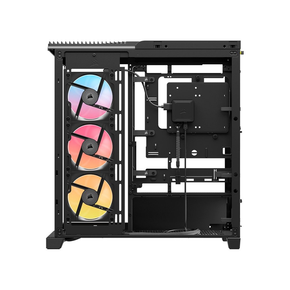 Imagem 7 de 14 do produto Gabinete Gamer Corsair 4500X LX-R RGB, E-ATX, Mid Tower, E-ATX, Lateral e frontal em Vidro Curvo Temperado, 3x Fans, Preto - CC-9011316-WW