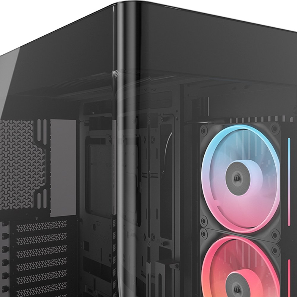Imagem 12 de 14 do produto Gabinete Gamer Corsair 4500X LX-R RGB, E-ATX, Mid Tower, E-ATX, Lateral e frontal em Vidro Curvo Temperado, 3x Fans, Preto - CC-9011316-WW